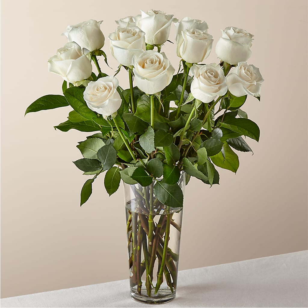 Long Stem White Rose Bouquet – North Star Blooms, Roseville MN