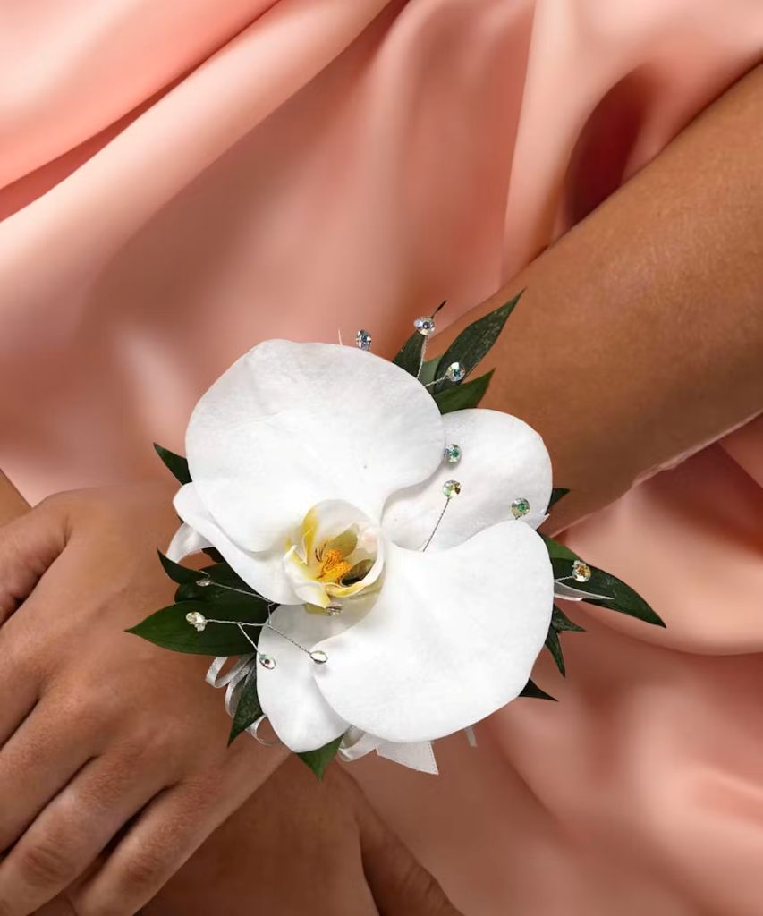 White Phalaenopsis Wrist Corsage