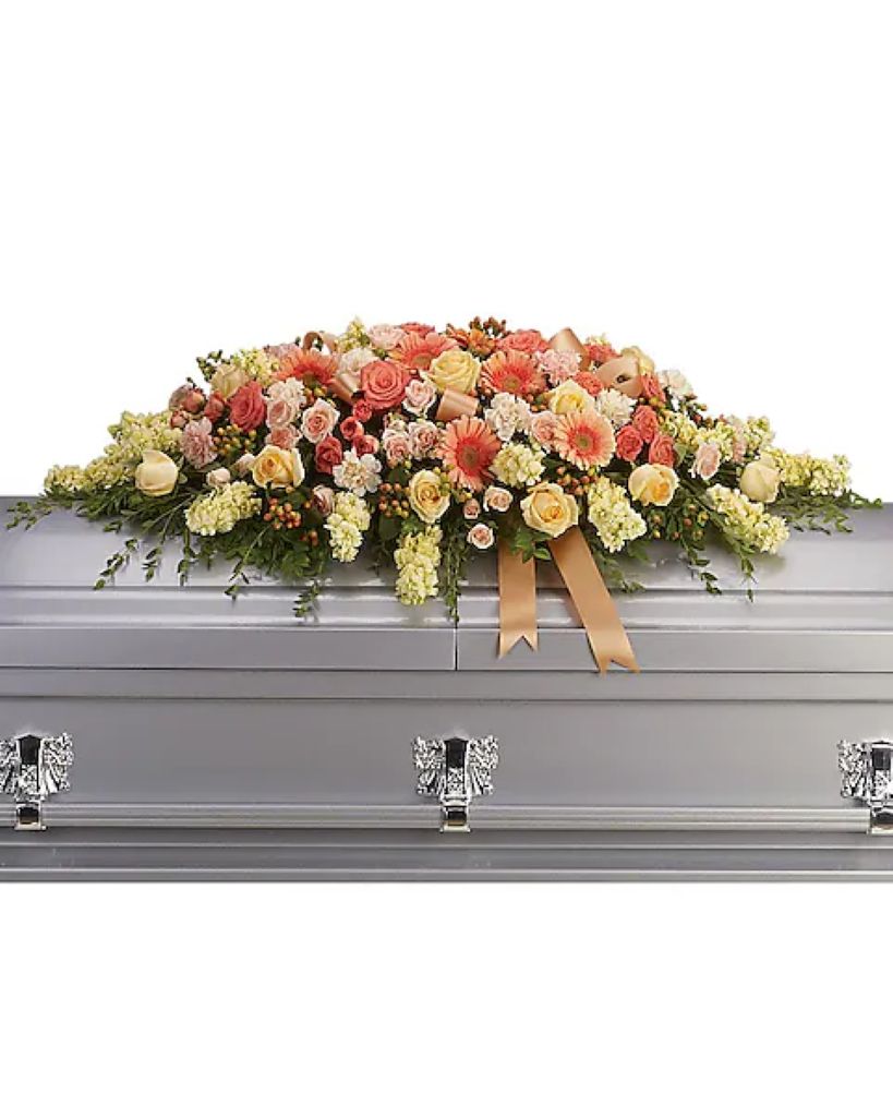 Warmest Remembrance Casket Spray – North Star Blooms, Roseville MN