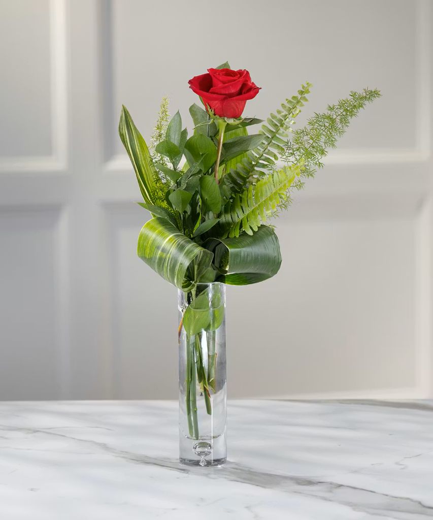 Deluxe Red Rose Budvase – North Star Blooms, Roseville MN