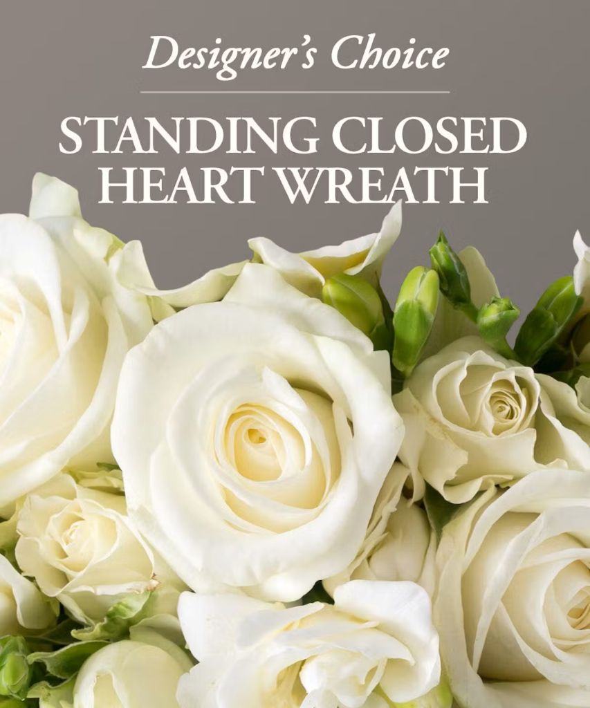 Standing Closed Heart Wreath Designer's Choice – North Star Blooms, Roseville MN