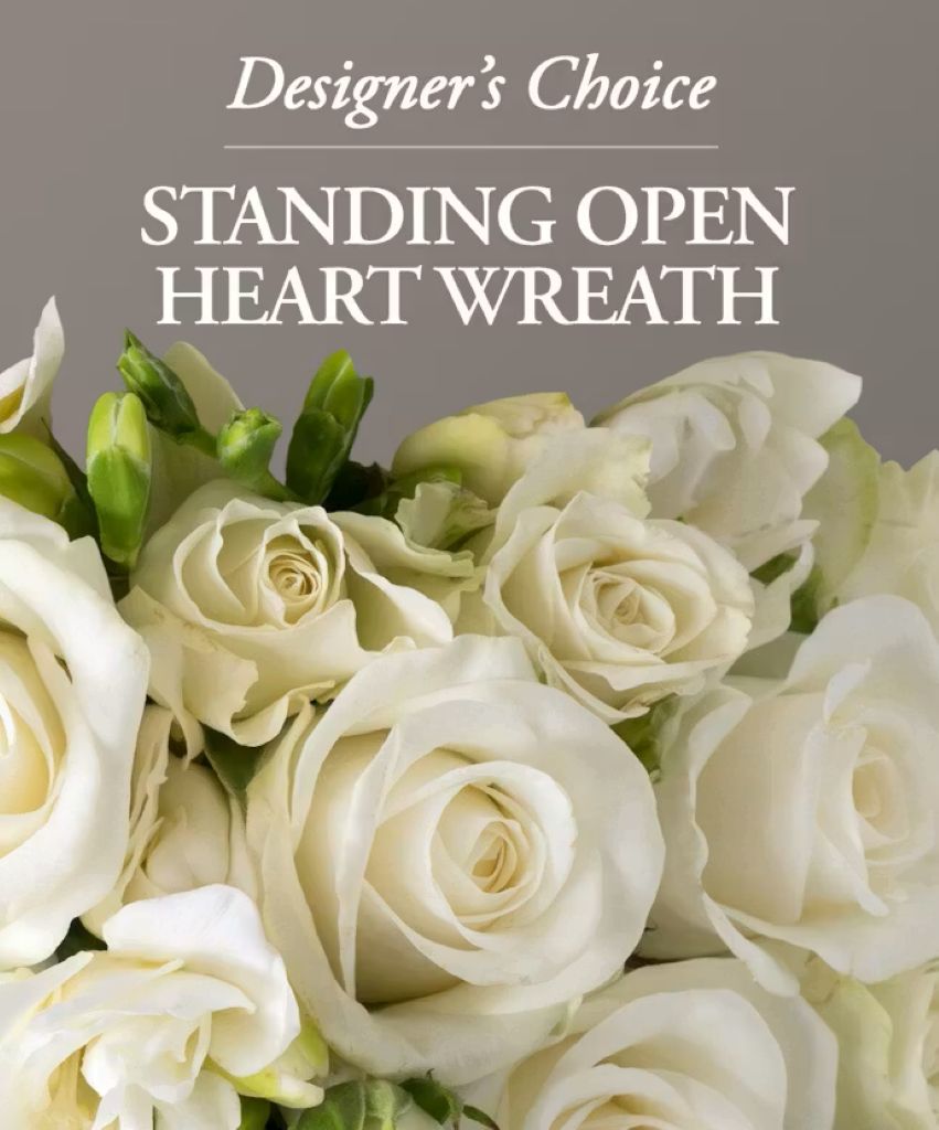 Standing Open Heart Wreath Designer's Choice – North Star Blooms, Roseville MN