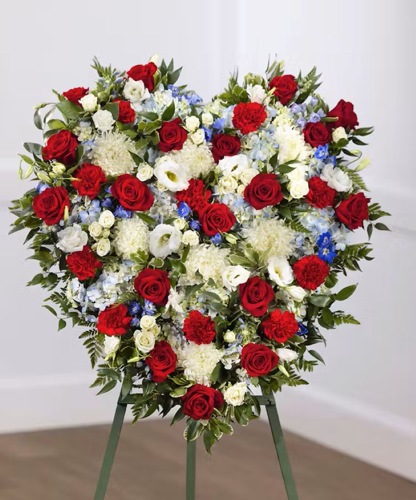 Patriot Garden Sympathy Heart Design – North Star Blooms, Roseville MN