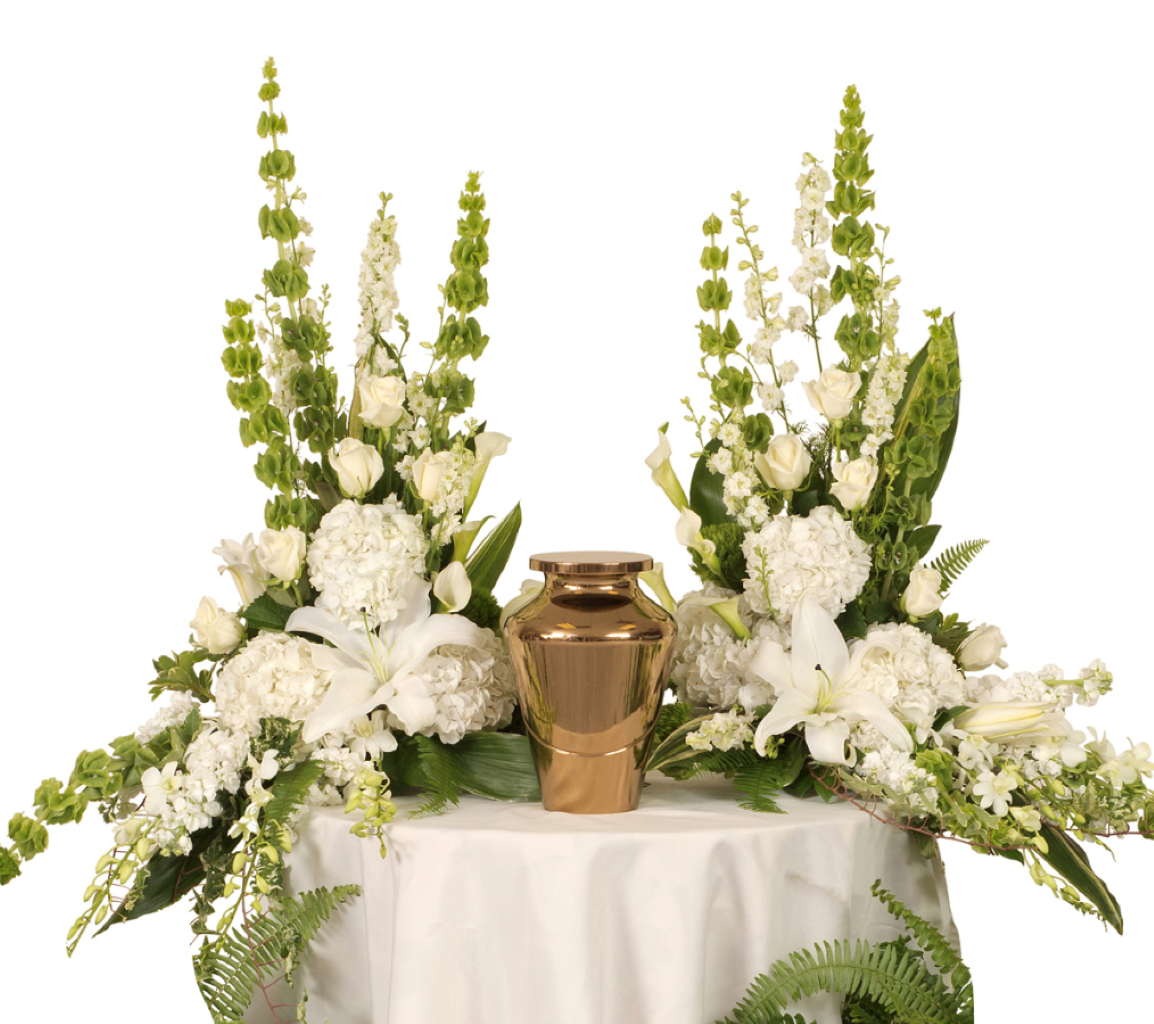 Elegant White Urn Side Pieces