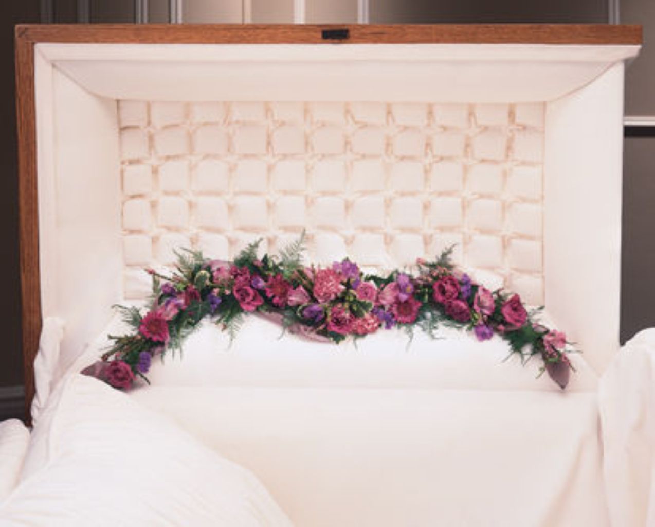 Pink and Purple Casket Adornment