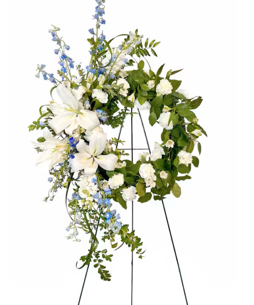 Blue Skies Above Us Wreath – North Star Blooms, Roseville MN