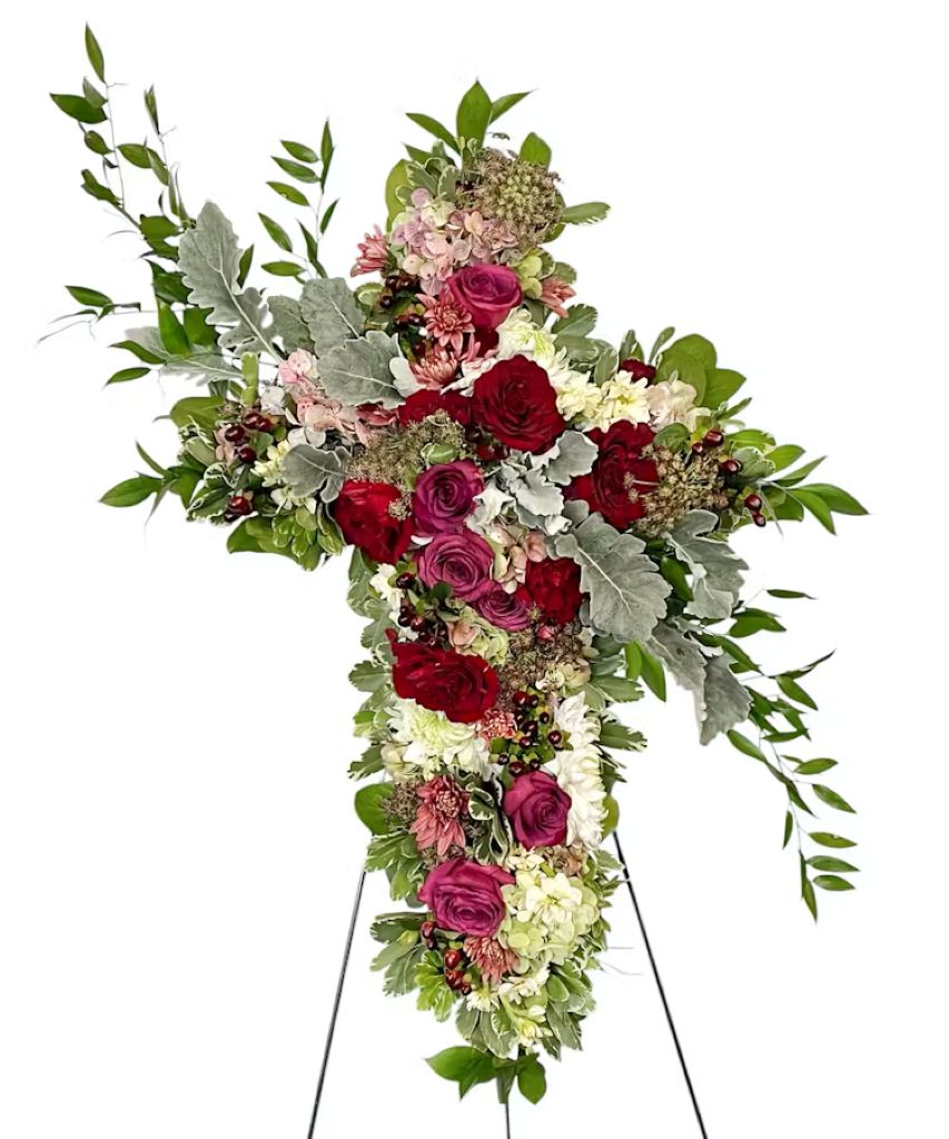 Twilight Tribute Packed Cross – North Star Blooms, Roseville MN