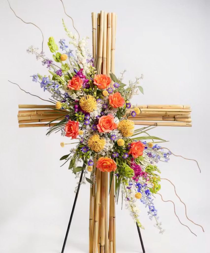 Blooming Bright Forever River Cane Cross