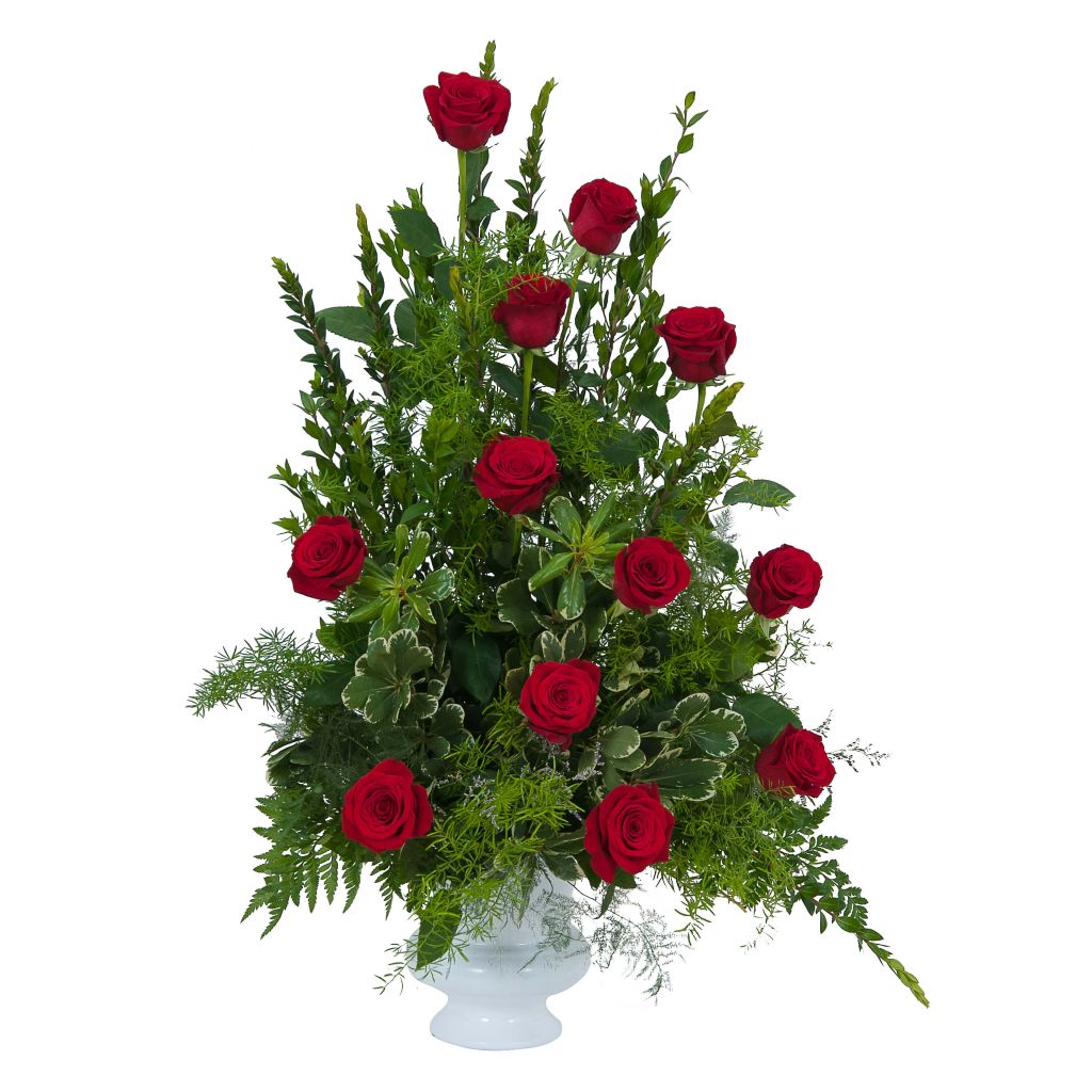 Royal Dozen Rose Urn – North Star Blooms, Roseville MN