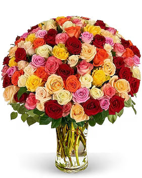 100 Premium Multi Color Roses