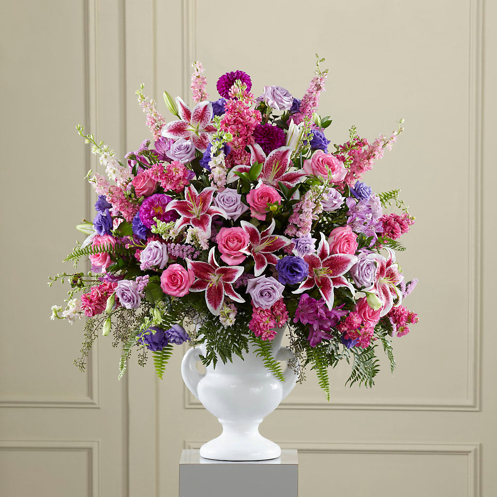 Peaceful Tribute Arrangement – North Star Blooms, Roseville MN