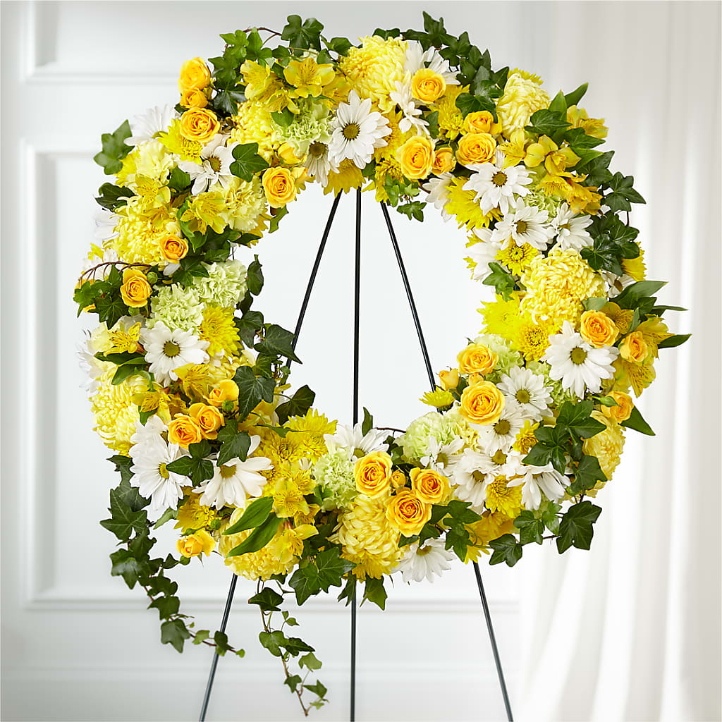 Golden Remembrance Wreath – North Star Blooms, Roseville MN