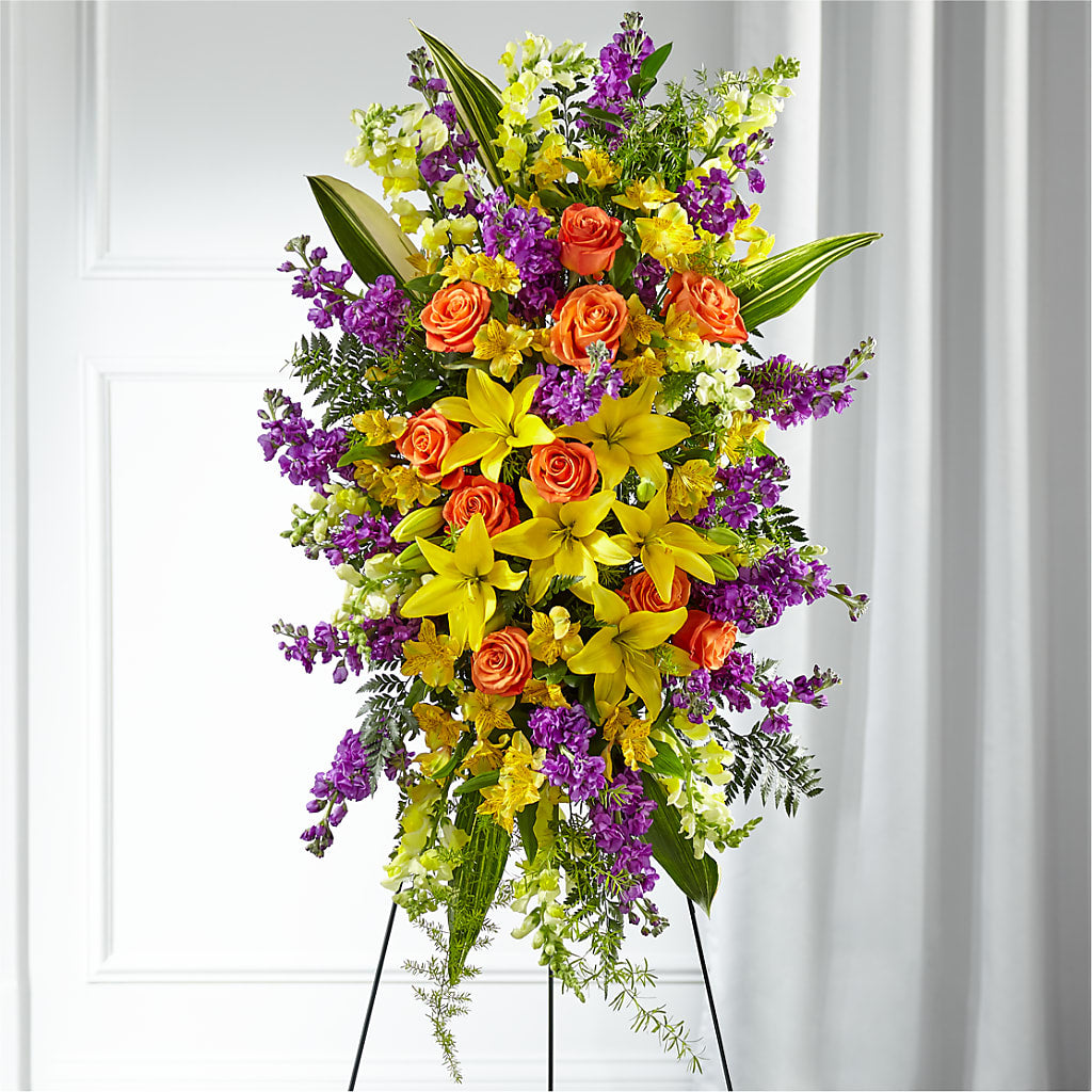 Thoughtful Prayers Standing Spray – North Star Blooms, Roseville MN