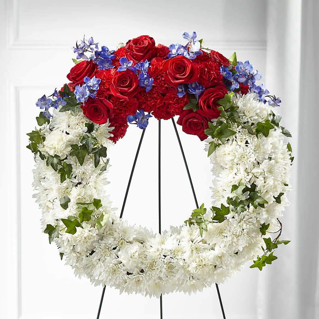 Patriotic Passion Wreath – North Star Blooms, Roseville MN