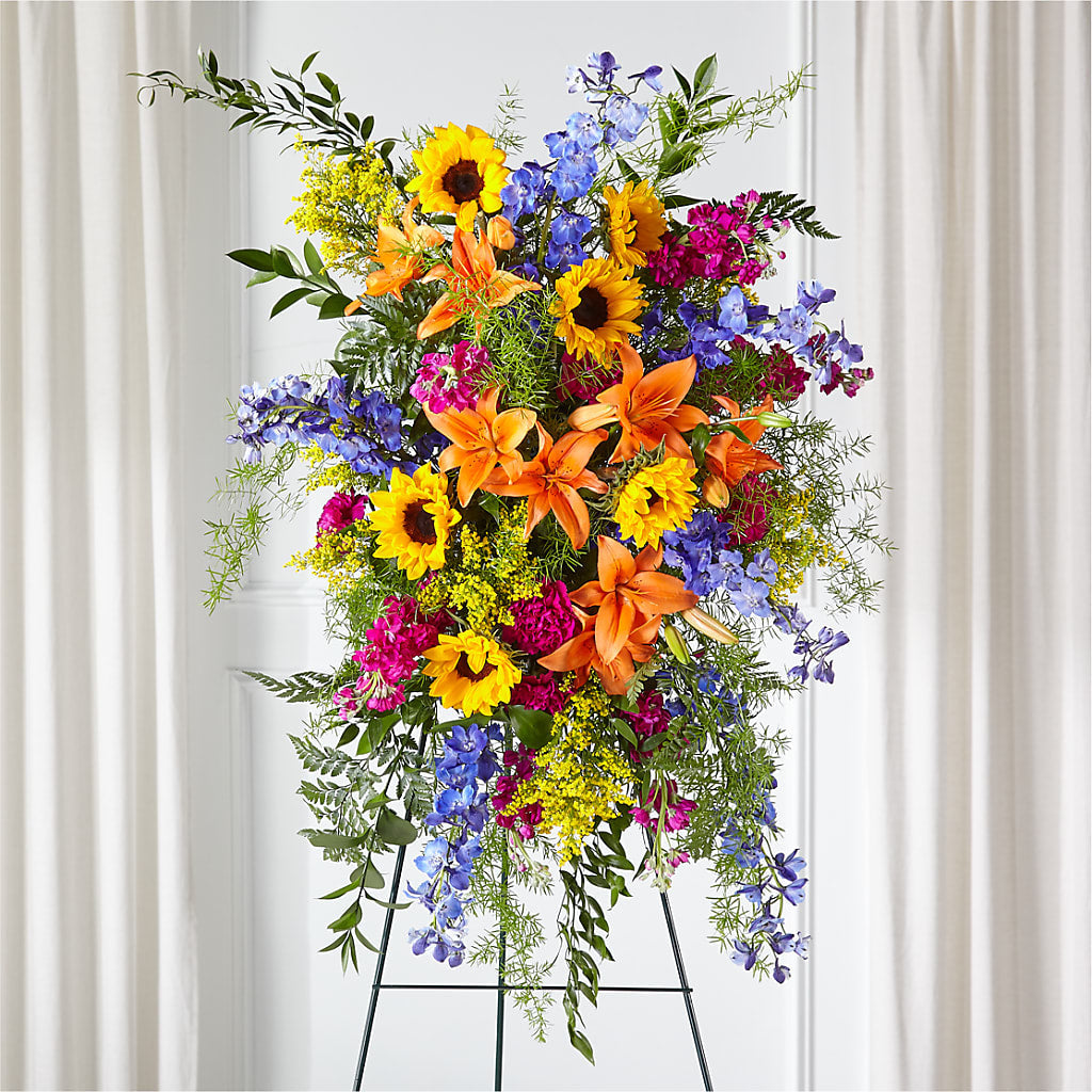 Sunlit Memories Standing Spray (Standard) – North Star Blooms, Roseville MN