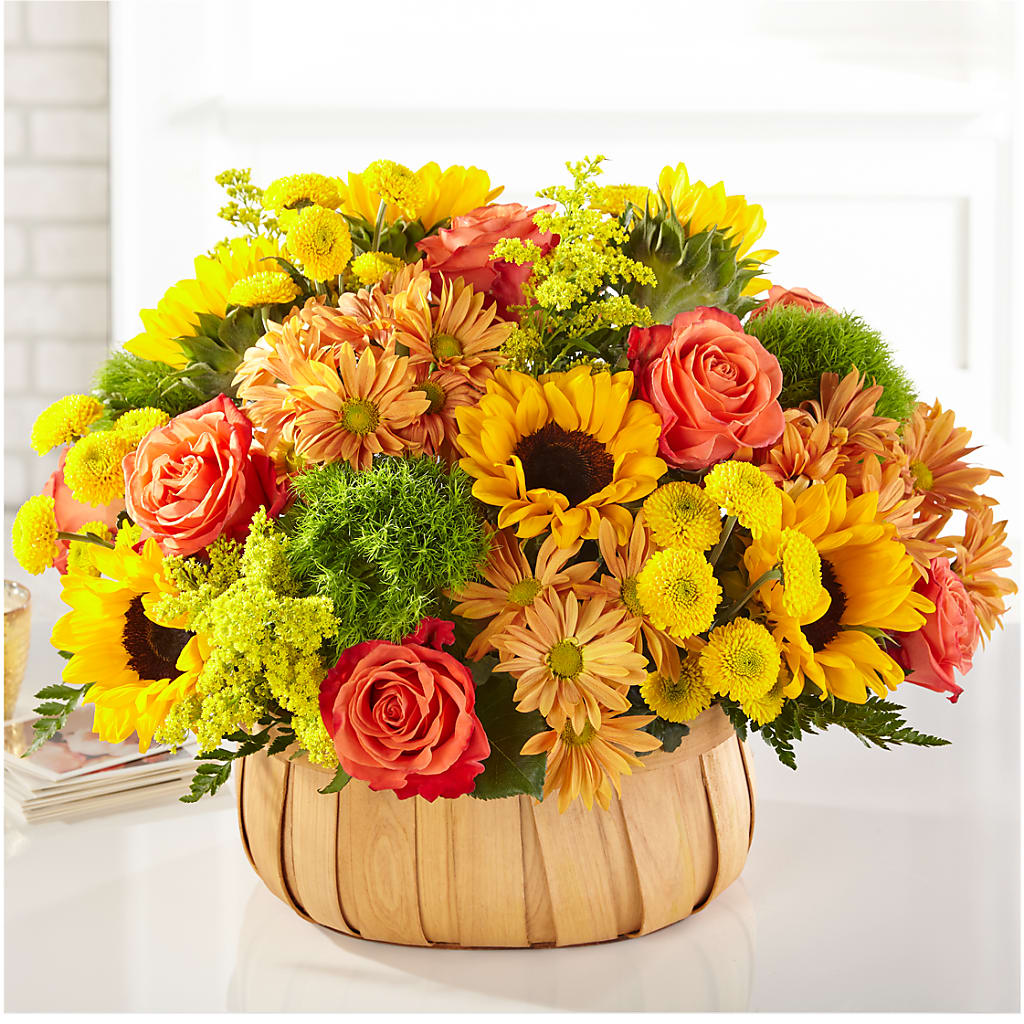 Harvest Sunflower Basket – North Star Blooms, Roseville MN