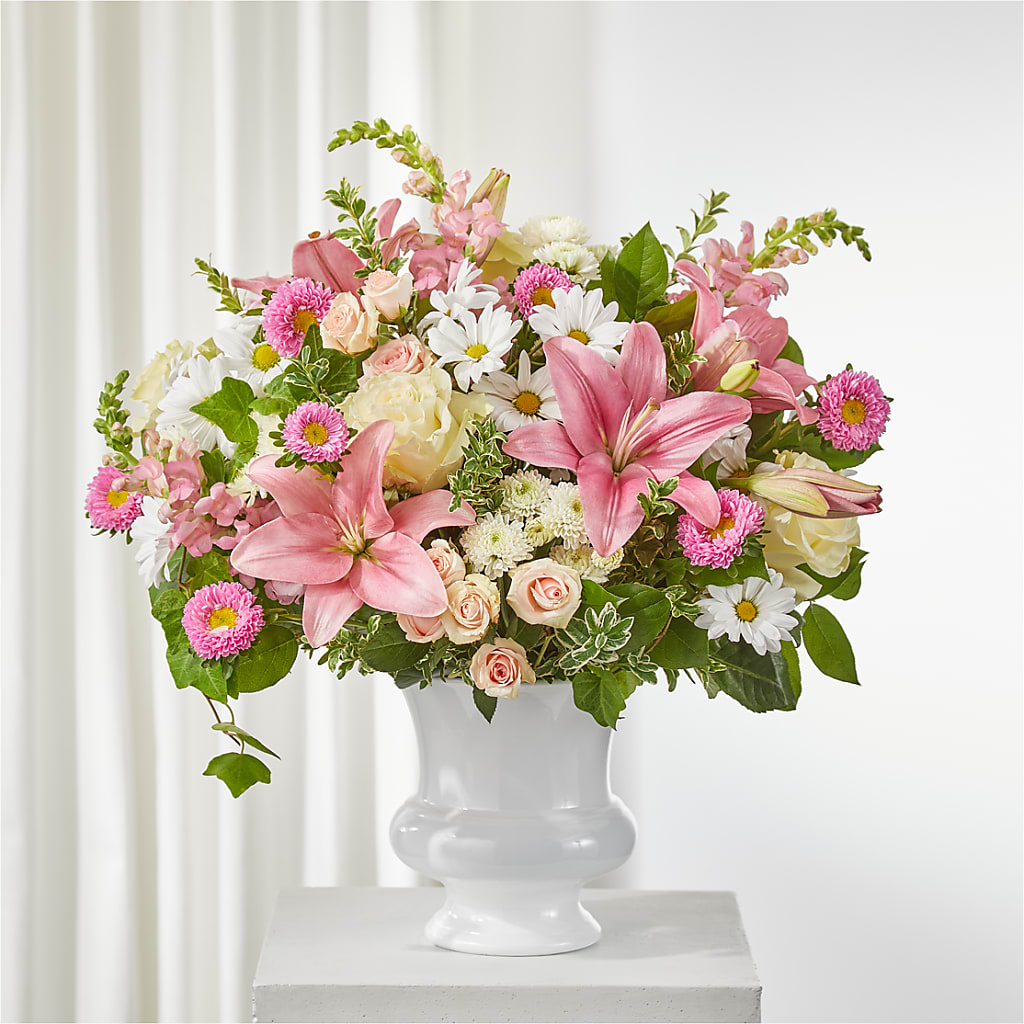 Empathetic Blooms Urn Arrangement – North Star Blooms, Roseville MN
