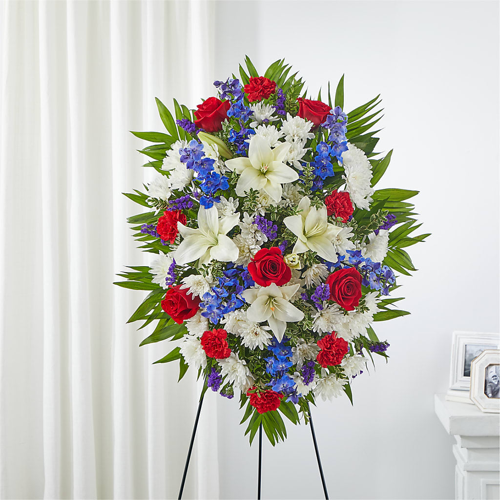 Cherished Service Standing Spray – North Star Blooms, Roseville MN