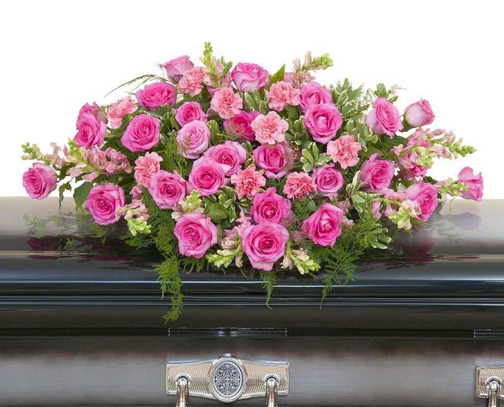 Peaceful Pink Casket Spray – North Star Blooms, Roseville MN