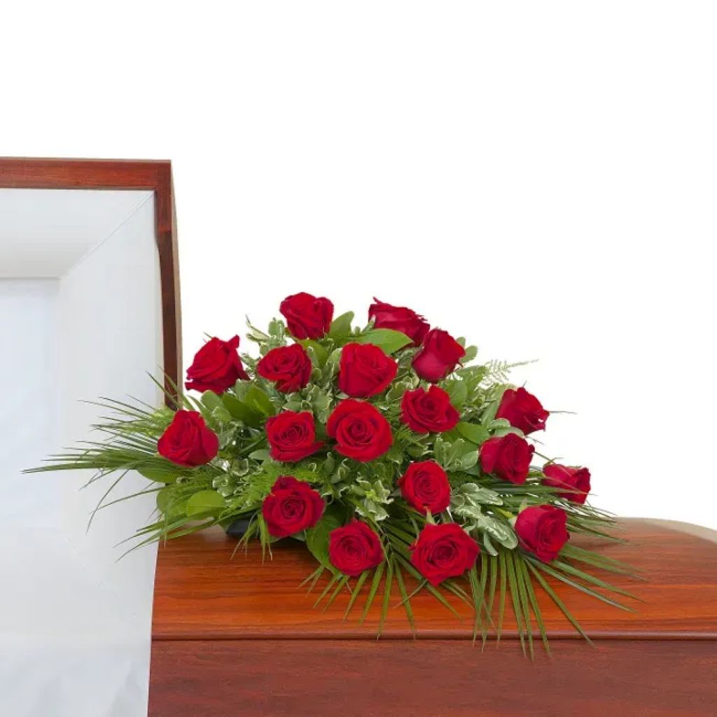 18 Rose Casket Spray – North Star Blooms, Roseville MN