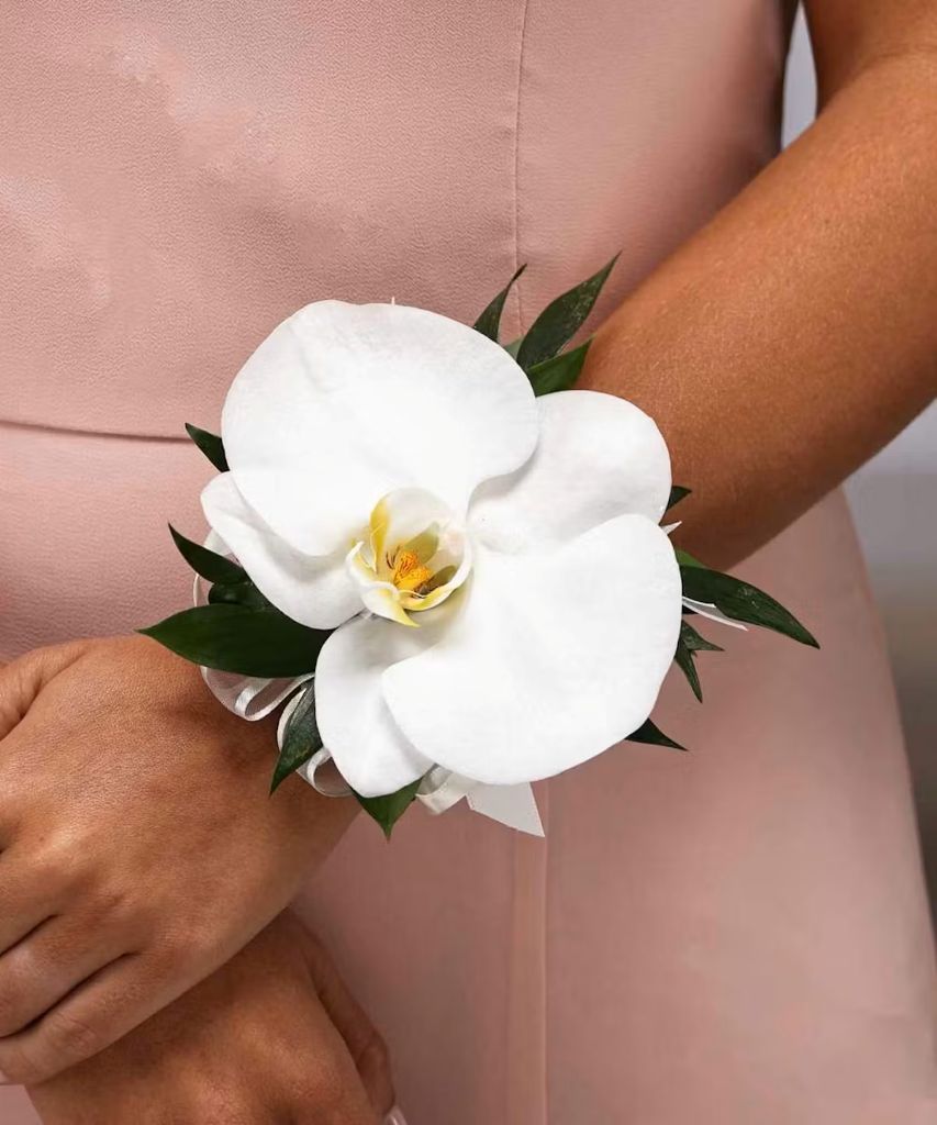 White Phalaenopsis Wrist Corsage