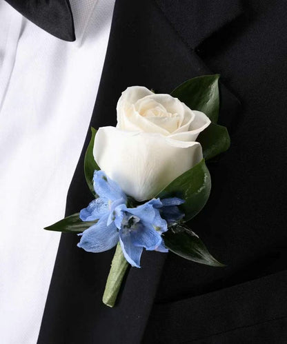 Classic White Rose Boutonniere