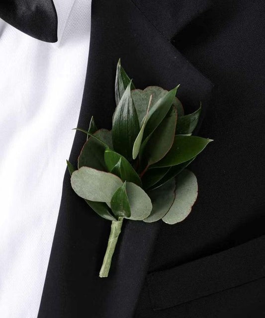 Mixed Greenery Boutonniere