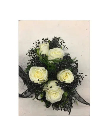 White Rose Wrist Corsage –  North Star Blooms, Roseville MN