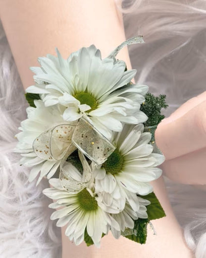 White Daisy Wrist Corsage –  North Star Blooms, Roseville MN