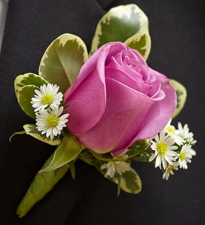 Lavender Rose Boutonniere –  North Star Blooms, Roseville MN
