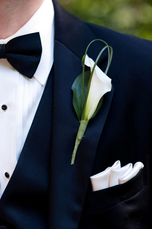 White Small Calla Boutonniere