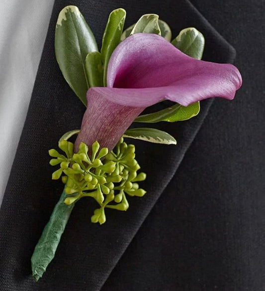 Purple Calla Boutonniere