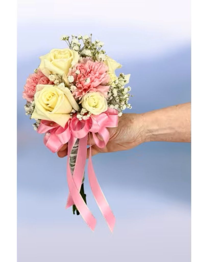 Pink And White Hand Bouquet
