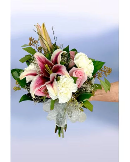Lilies And carnation Hand Bouquet –  North Star Blooms, Roseville MN