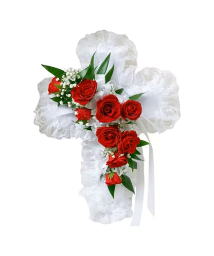 Casket Cross Pillow –  North Star Blooms, Roseville MN