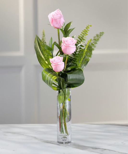 Deluxe Pink Rose Budvase