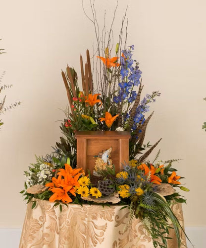 Woodland Memorial Urn Arrangement –  North Star Blooms, Roseville MN