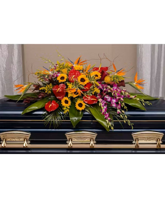 Tropical Tribute Casket Spray