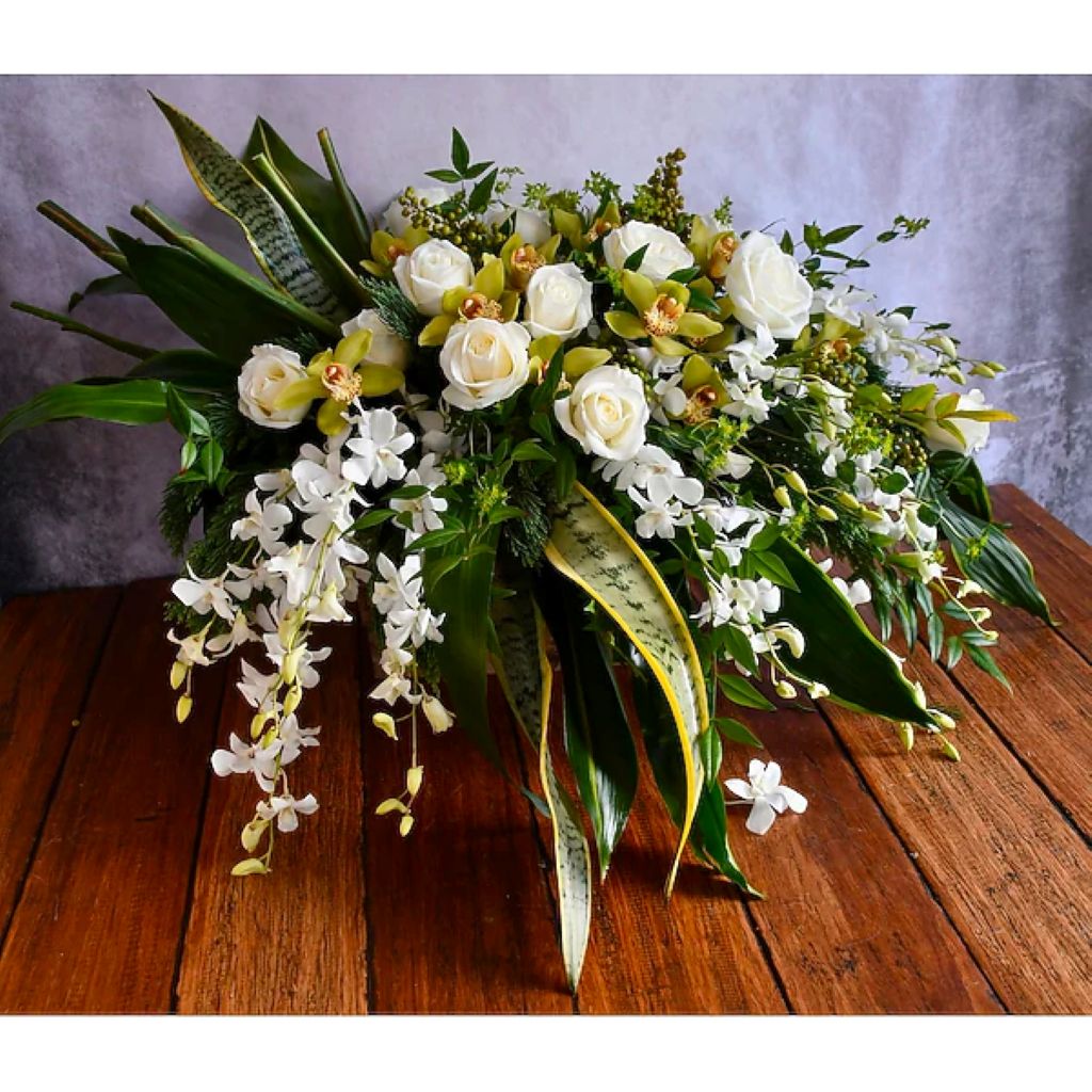 Orchid & Rose Casket Spray