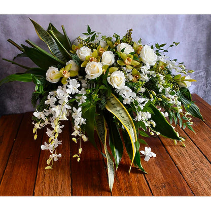 Orchid & Rose Casket Spray