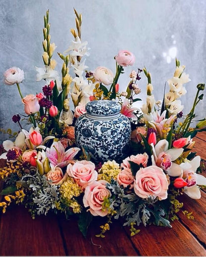 Lilies and Roses Cremation Tribute