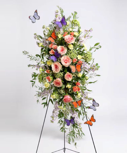 A Touch of Heaven Standing Spray –  North Star Blooms, Roseville MN