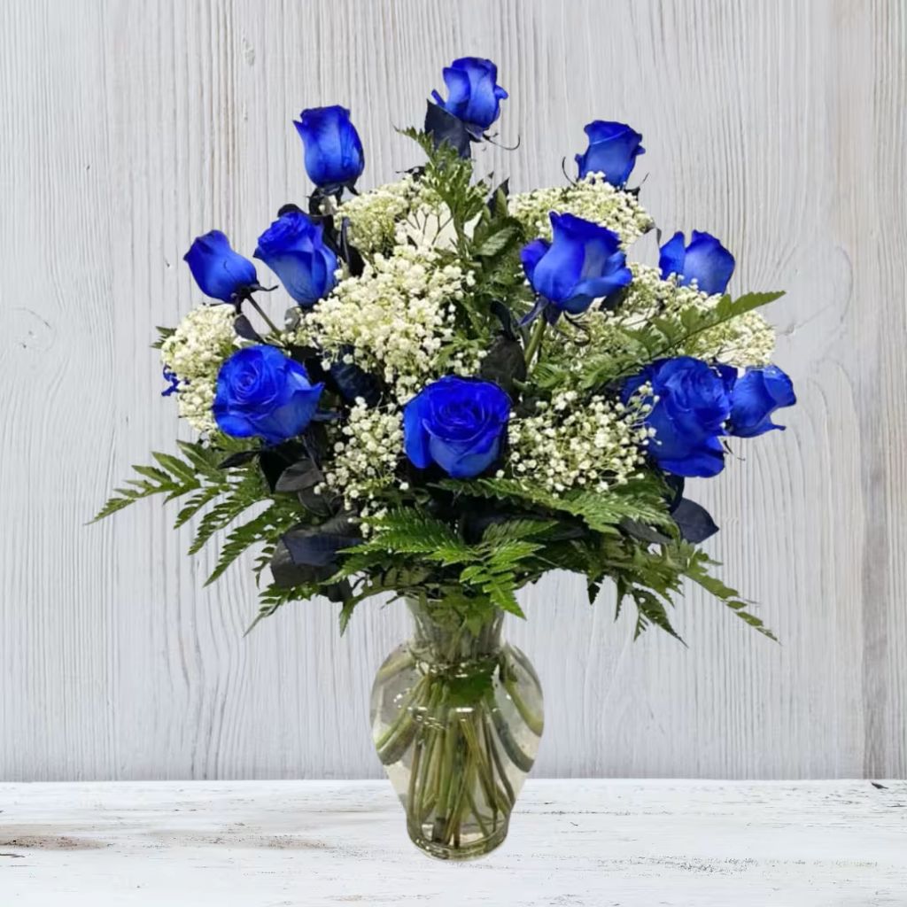 1 Doz Blue Roses –  North Star Blooms, Roseville MN