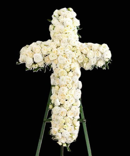 The Elegance Rose Sympathy Cross –  North Star Blooms, Roseville MN