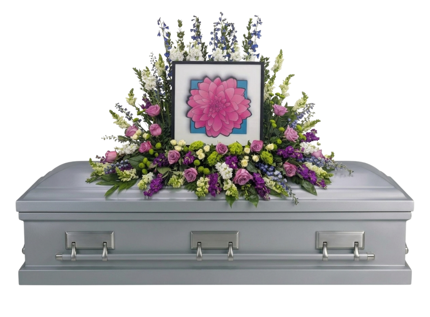 Full Photo Casket Spray  –  North Star Blooms, Roseville MN