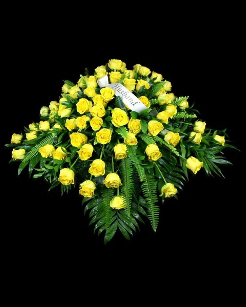 Yellow Rose Casket Spray