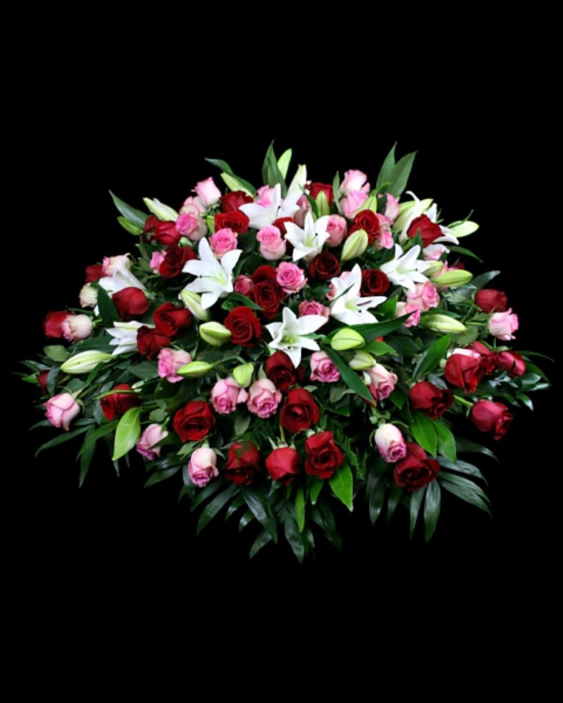 Pastel Rouge Casket Spray