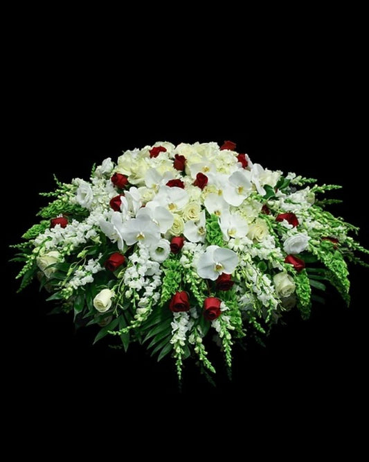 Blanc Rouge Elegance Casket Spray