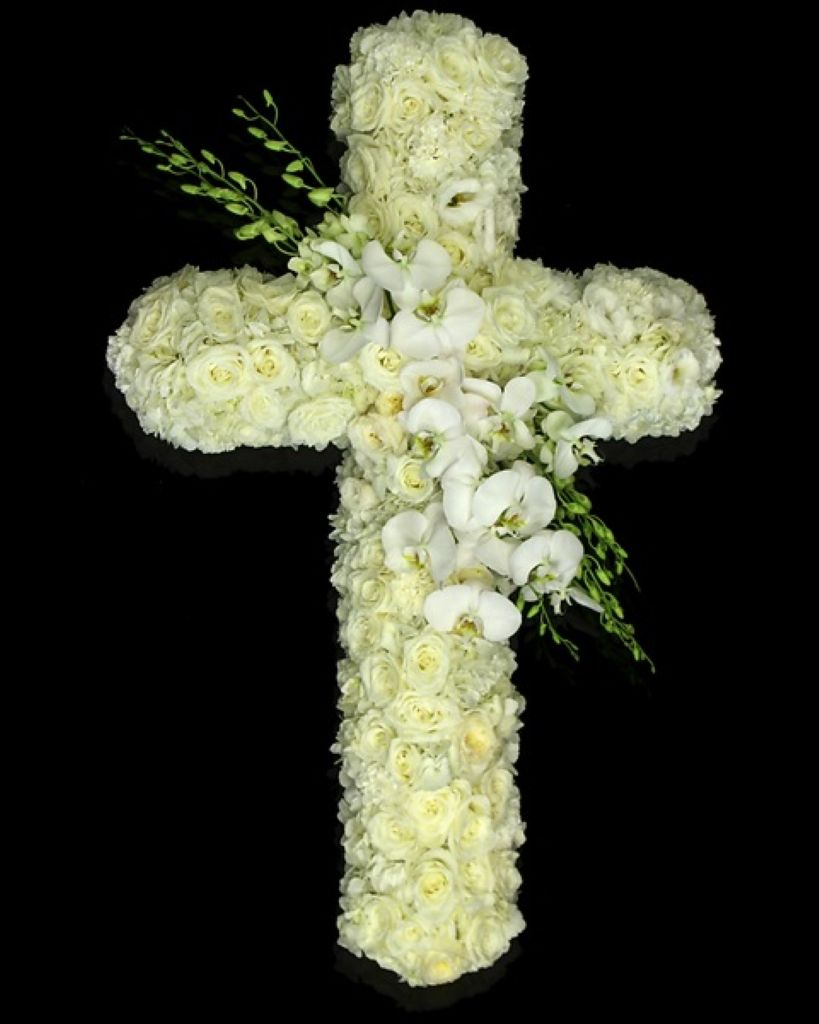 Blanc Phalaenopsis Sympathy Cross