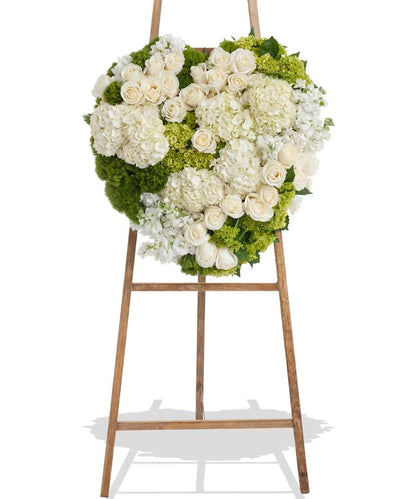 Elegant White Heart Stand –  North Star Blooms, Roseville MN